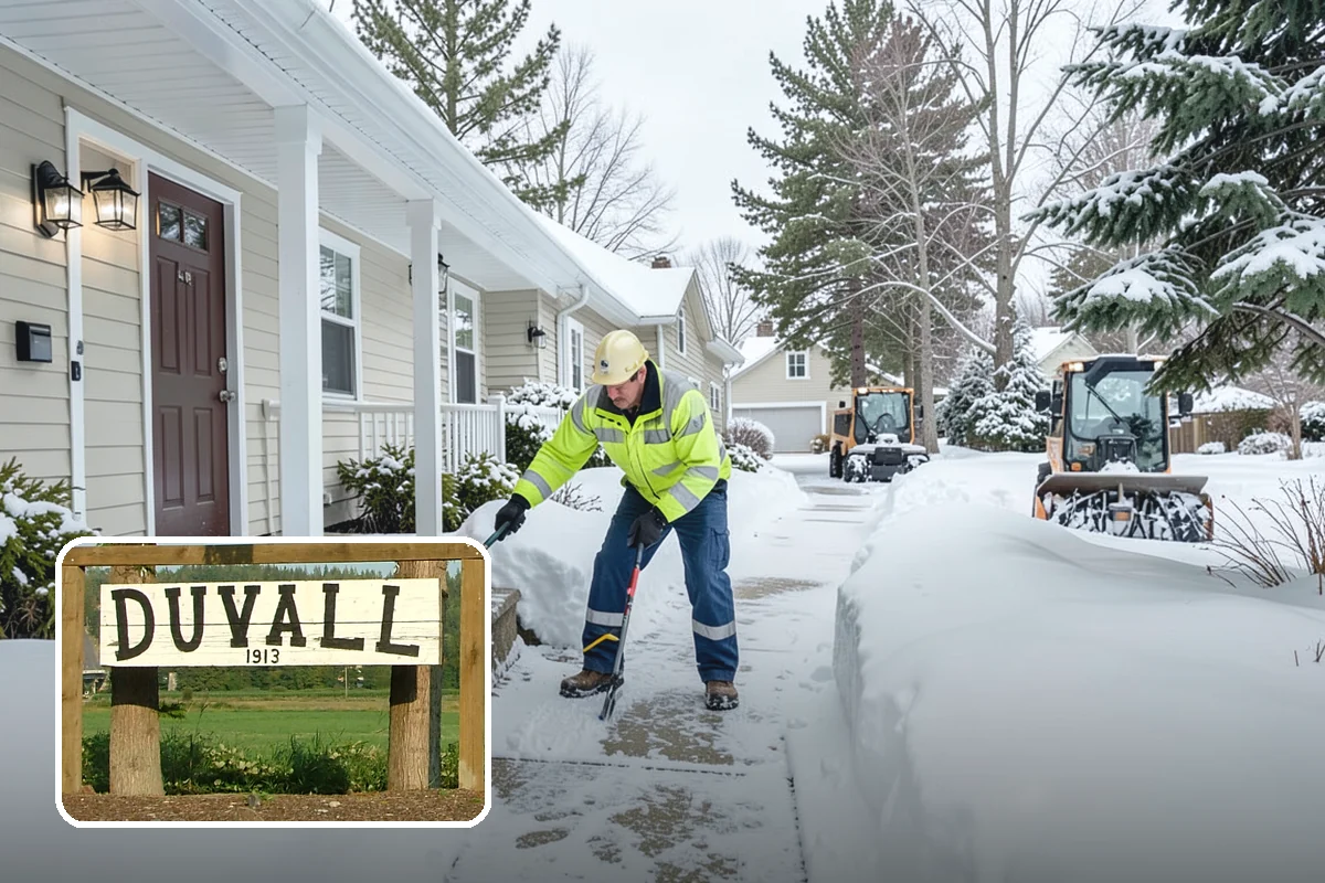 Office Building Sidewalk Clearing in Duvall, King County, WA - Clear, dry entrances greet employees and clients each morning