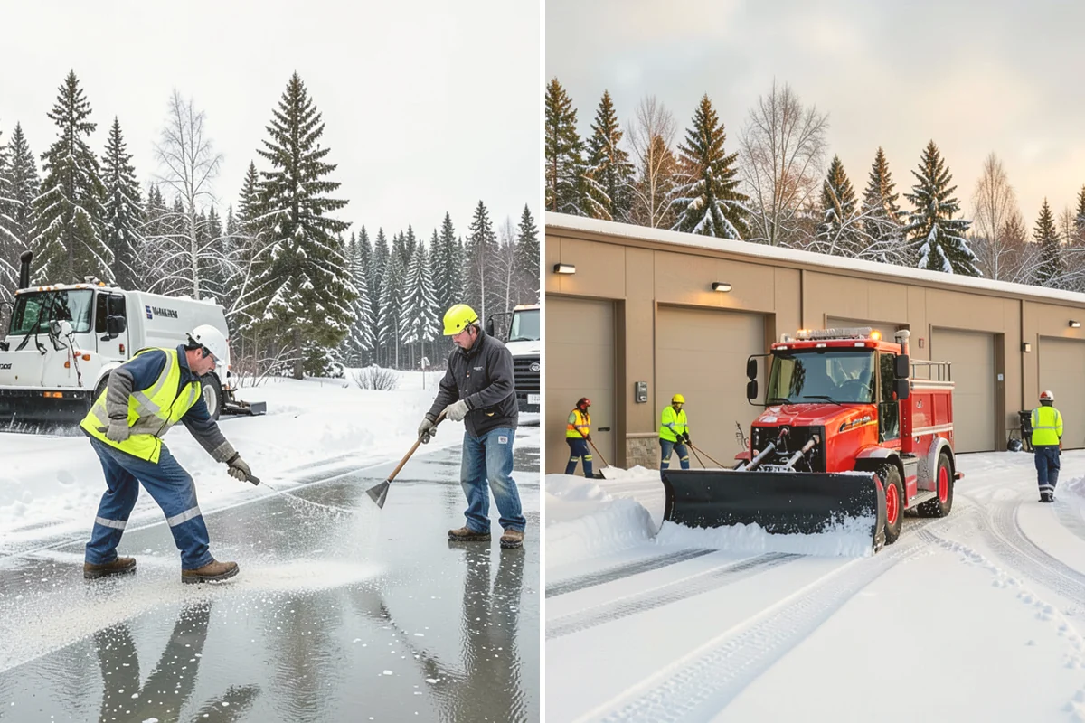 Office Building Sidewalk Clearing in Eatonville, Pierce County, WA - Confirm building open time and target completion ahead of it