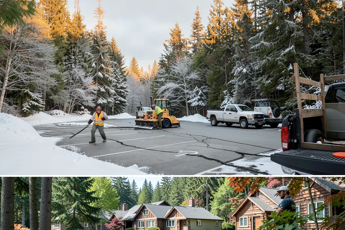 Office Building Sidewalk Clearing in Edgewood, Pierce County, WA - Office demand peaks from December through February, with the most critical events being pre-dawn freezing fog and drizzle that...