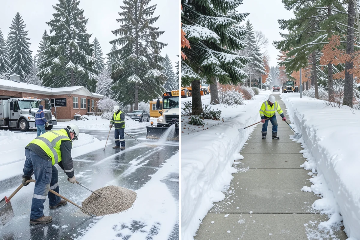 Office Building Sidewalk Clearing in Granite Falls, Snohomish County, WA - Confirm building open time and target completion ahead of it