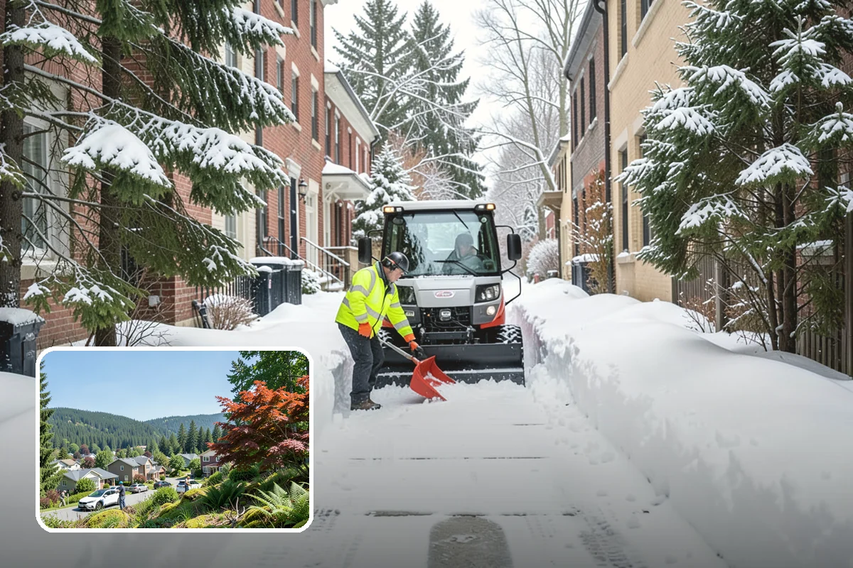 Office Building Sidewalk Clearing in Index, Snohomish County, WA - Clear, dry entrances greet employees and clients each morning