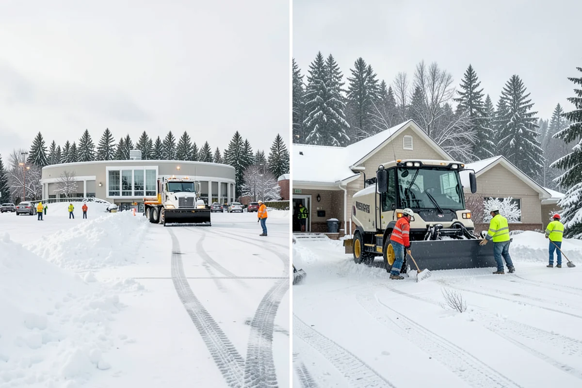 Office Building Sidewalk Clearing in Kenmore, King County, WA - Confirm building open time and target completion ahead of it