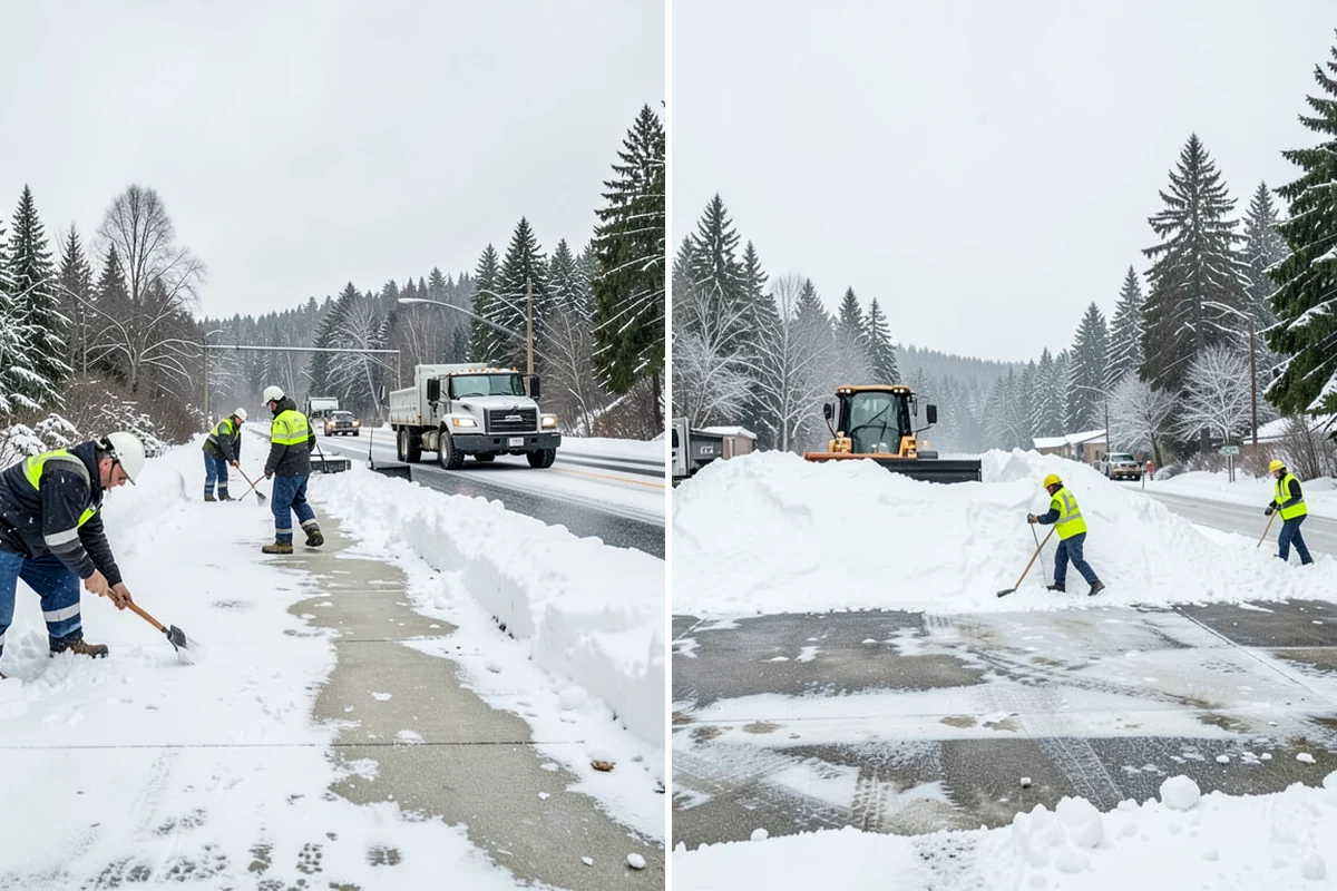 Office Building Sidewalk Clearing in Lake Forest Park, King County, WA - Confirm building open time and target completion ahead of it