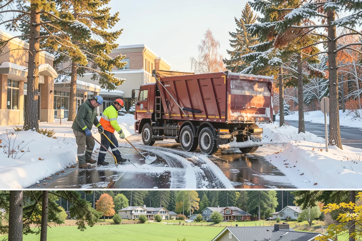 Office Building Sidewalk Clearing in Lyman, Skagit County, WA - Office demand peaks from December through February, with the most critical events being pre-dawn freezing fog and drizzle that...