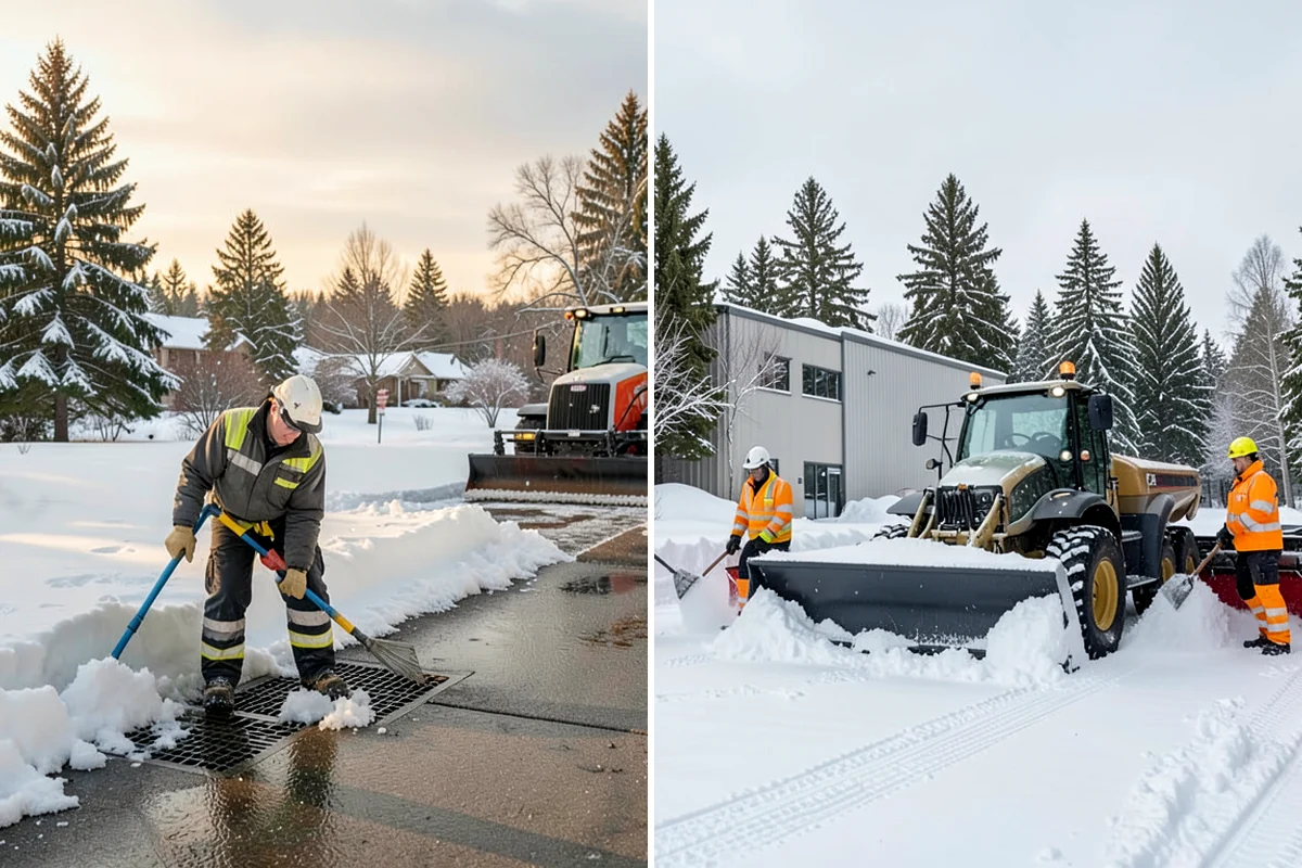 Office Building Sidewalk Clearing in Maple Valley, King County, WA - Confirm building open time and target completion ahead of it
