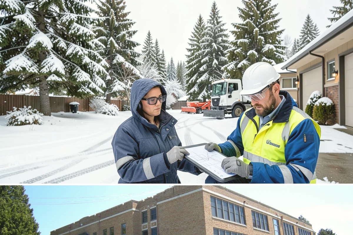 Office Building Sidewalk Clearing in Maple Valley, King County, WA - Office demand peaks from December through February, with the most critical events being pre-dawn freezing fog and drizzle that...