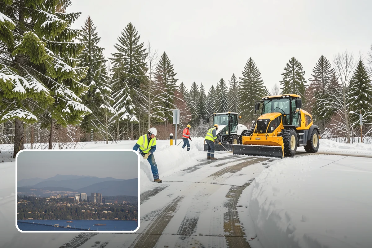 Office Building Sidewalk Clearing in Medina, King County, WA - Clear, dry entrances greet employees and clients each morning