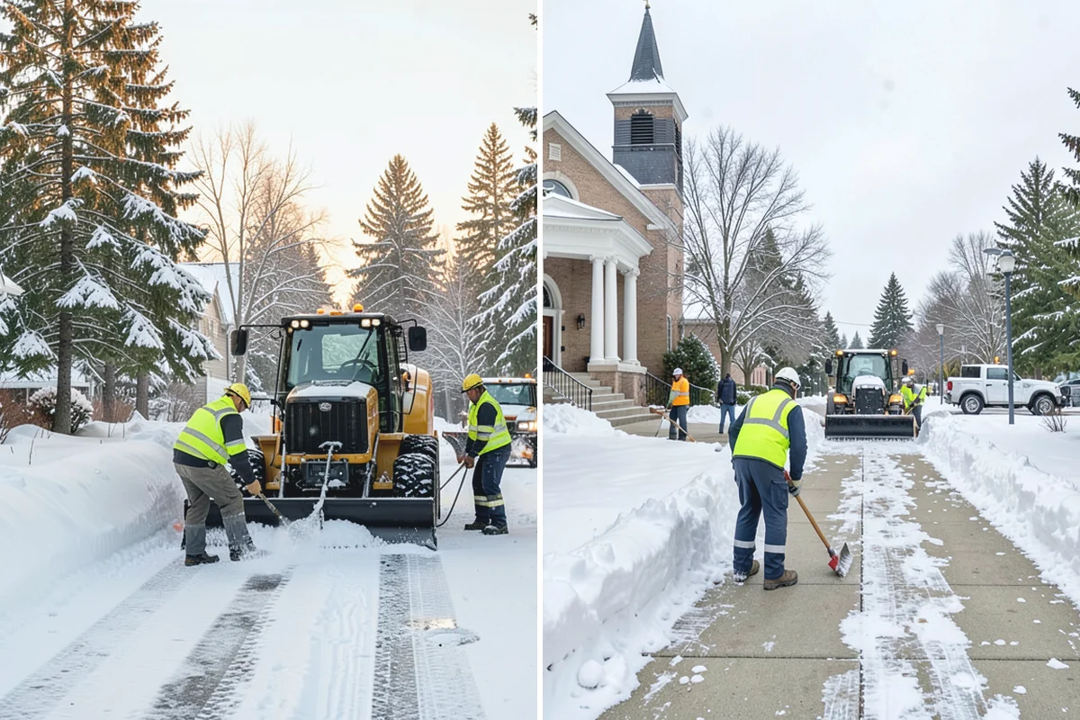 Office Building Sidewalk Clearing in Medina, King County, WA - Confirm building open time and target completion ahead of it