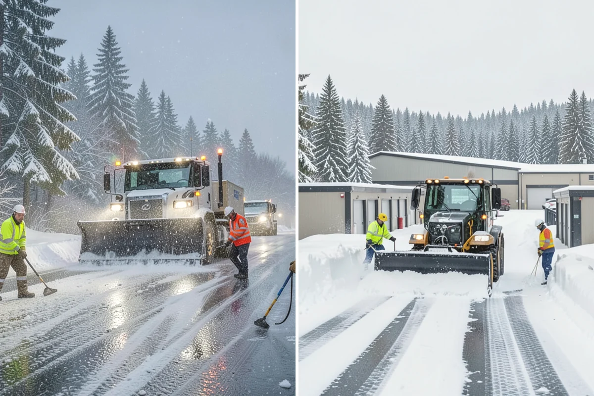 Office Building Sidewalk Clearing in Mill Creek, Snohomish County, WA - Confirm building open time and target completion ahead of it