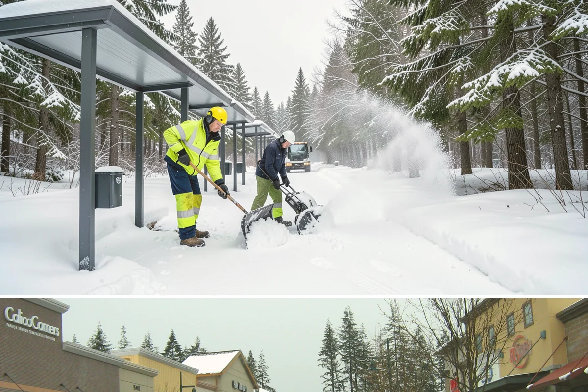 Office Building Sidewalk Clearing in Mill Creek, Snohomish County, WA - Office demand peaks from December through February, with the most critical events being pre-dawn freezing fog and drizzle that...