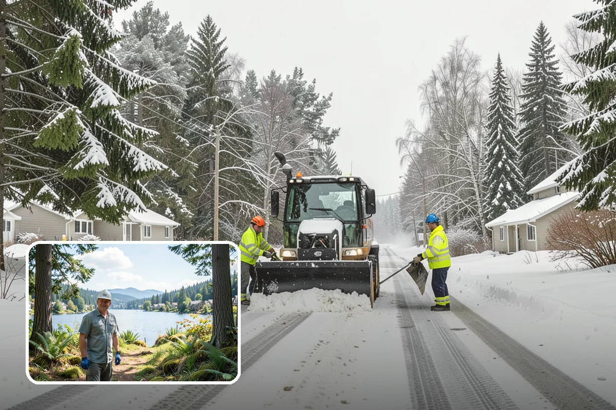 Office Building Sidewalk Clearing in Milton, King County, WA - Clear, dry entrances greet employees and clients each morning