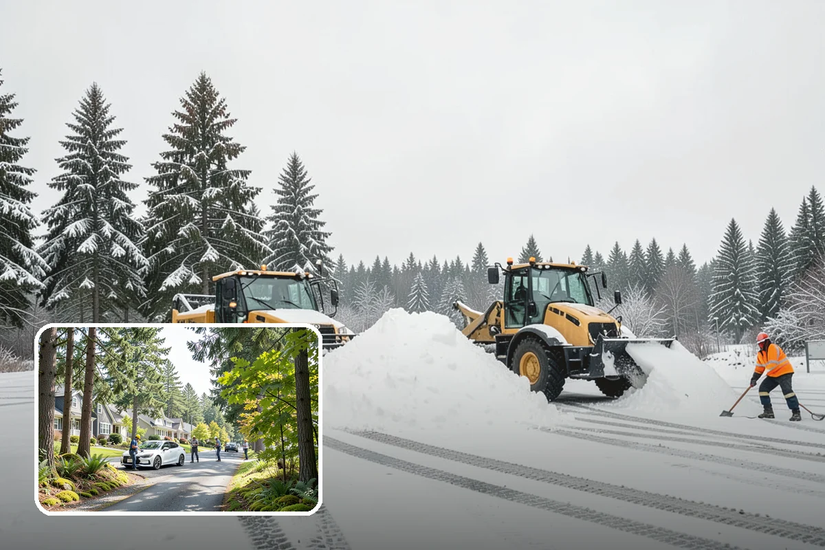 Office Building Sidewalk Clearing in Normandy Park, King County, WA - Clear, dry entrances greet employees and clients each morning