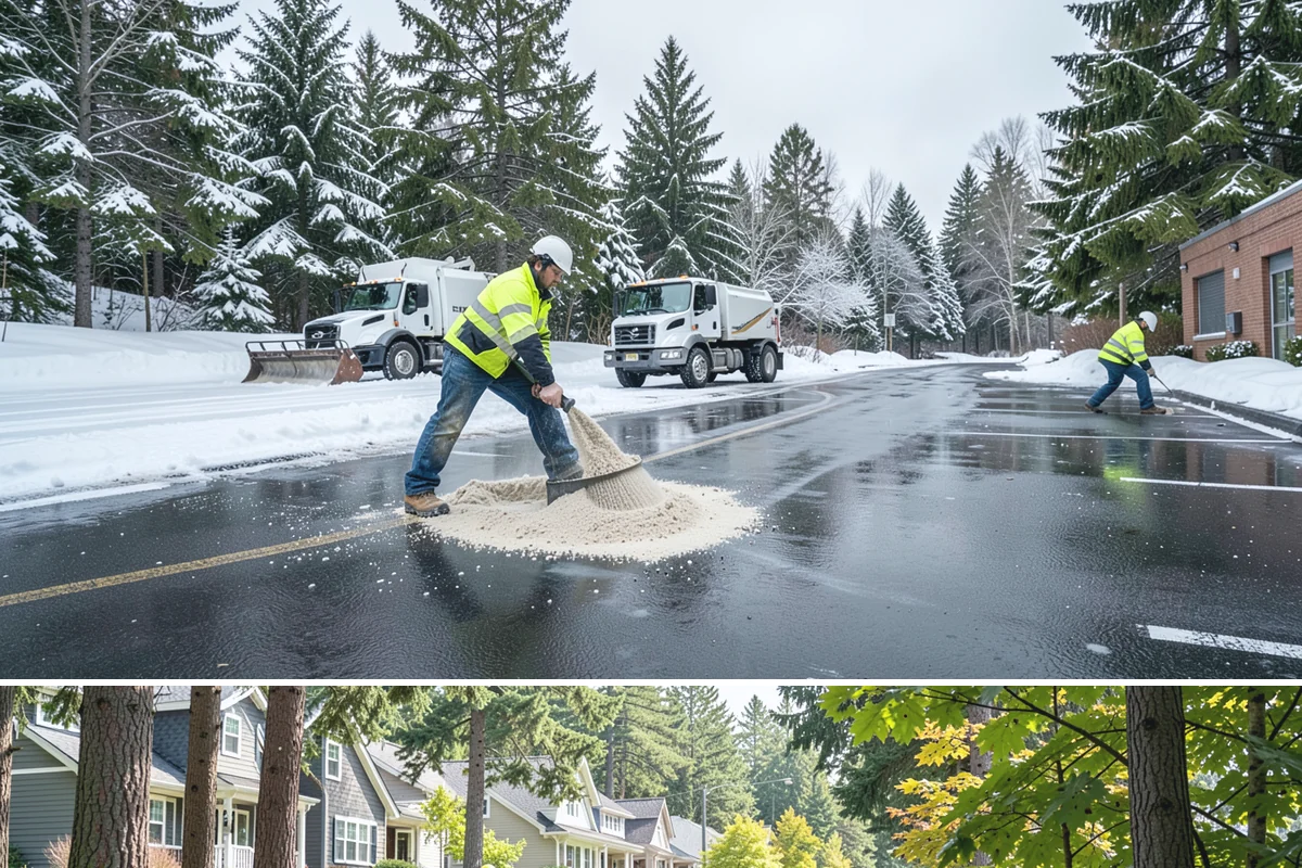 Office Building Sidewalk Clearing in Normandy Park, King County, WA - Office demand peaks from December through February, with the most critical events being pre-dawn freezing fog and drizzle that...