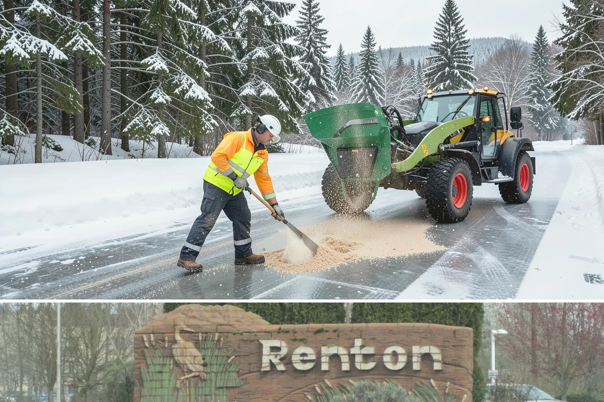 Office Building Sidewalk Clearing in Renton, King County, WA - Office demand peaks from December through February, with the most critical events being pre-dawn freezing fog and drizzle that...