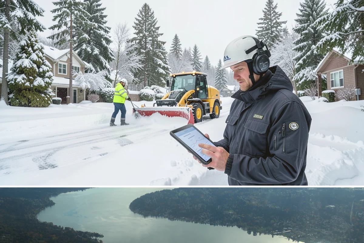 Office Building Sidewalk Clearing in Sammamish, King County, WA - Office demand peaks from December through February, with the most critical events being pre-dawn freezing fog and drizzle that...