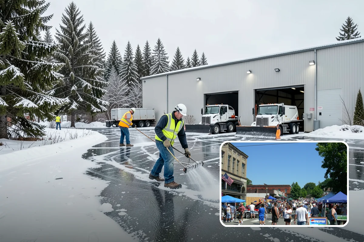 Office Building Sidewalk Clearing in Snohomish, Snohomish County, WA - Clear, dry entrances greet employees and clients each morning