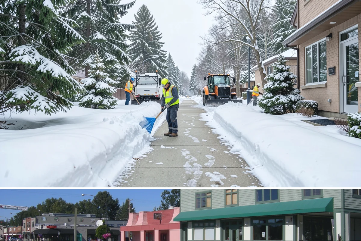Office Building Sidewalk Clearing in Snoqualmie, King County, WA - Office demand peaks from December through February, with the most critical events being pre-dawn freezing fog and drizzle that...