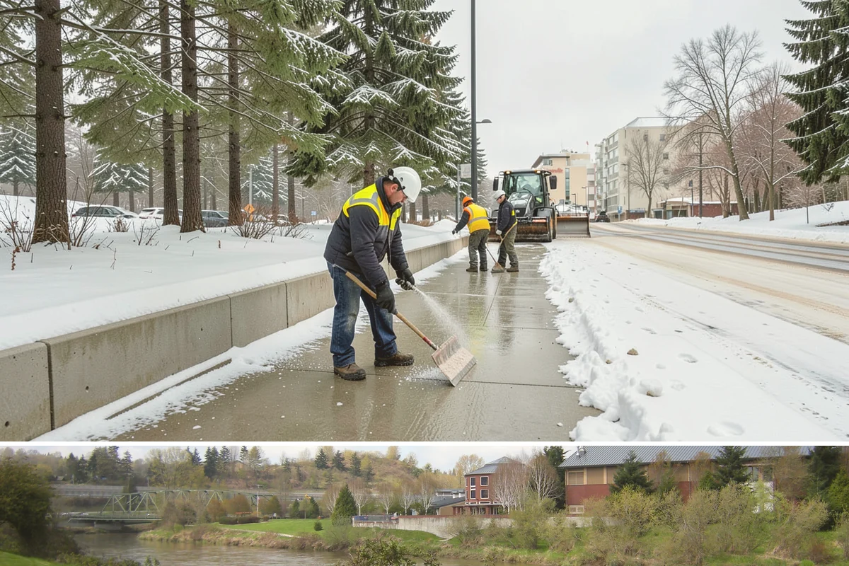 Office Building Sidewalk Clearing in Tukwila, King County, WA - Office demand peaks from December through February, with the most critical events being pre-dawn freezing fog and drizzle that...