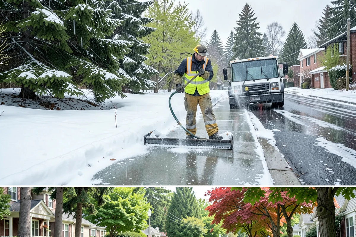 Office Building Snow Plowing in Beaux Arts Village, King County, WA - Arrange service before the winter season begins so your building never opens to an un-plowed lot.