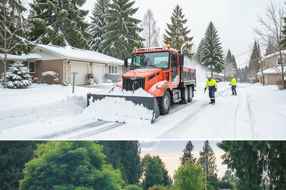 Office Building Snow Plowing in Bonney Lake, Pierce County, WA - Arrange service before the winter season begins so your building never opens to an un-plowed lot.