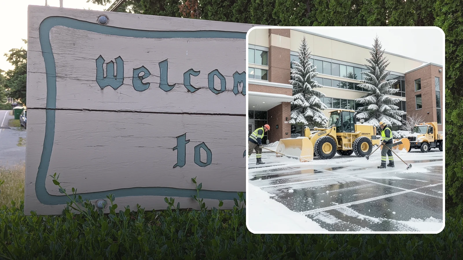 Office Building Snow Plowing in Brier, Snohomish County, WA - We plow office building lots and entrances overnight so employees and clients arrive to clear, safe parking at opening.