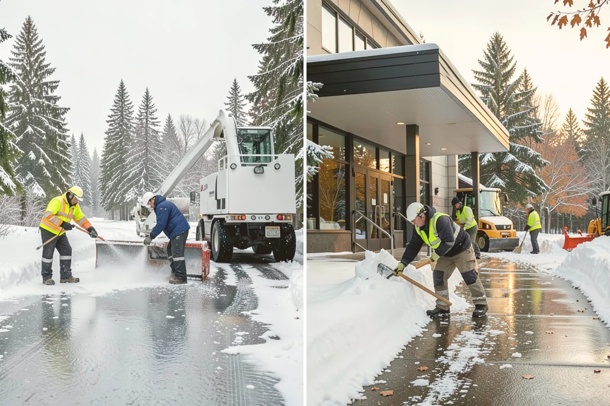 Office Building Snow Plowing in Brier, Snohomish County, WA - Confirm building hours and set an overnight completion deadline
