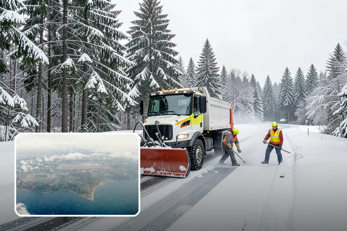 Office Building Snow Plowing in Burien, King County, WA - Lots and entrances cleared before the morning arrival window