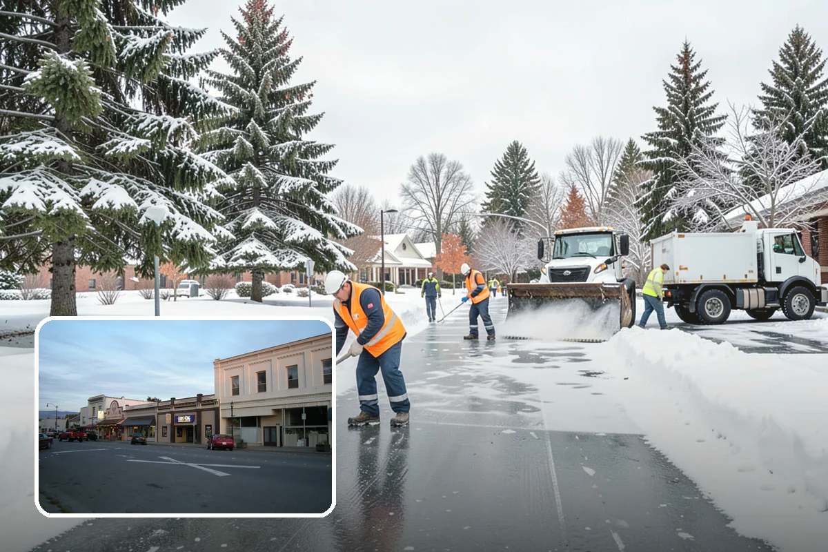 Office Building Snow Plowing in Burlington, Skagit County, WA - Lots and entrances cleared before the morning arrival window