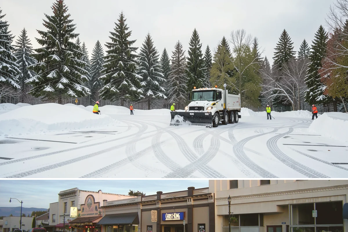 Office Building Snow Plowing in Burlington, Skagit County, WA - Arrange service before the winter season begins so your building never opens to an un-plowed lot.