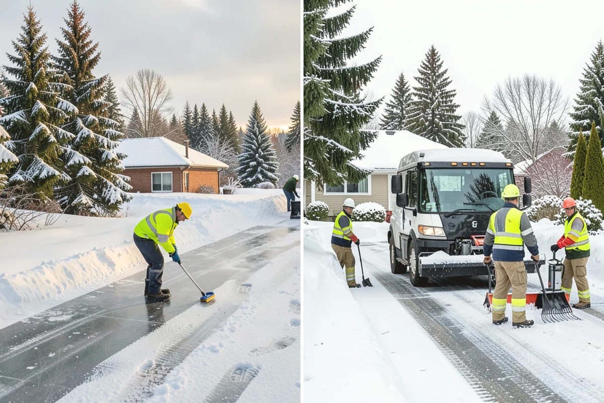 Office Building Snow Plowing in Covington, King County, WA - Confirm building hours and set an overnight completion deadline