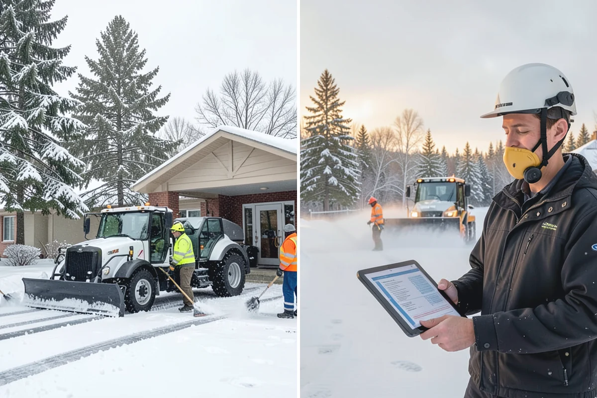 Office Building Snow Plowing in Des Moines, King County, WA - Confirm building hours and set an overnight completion deadline