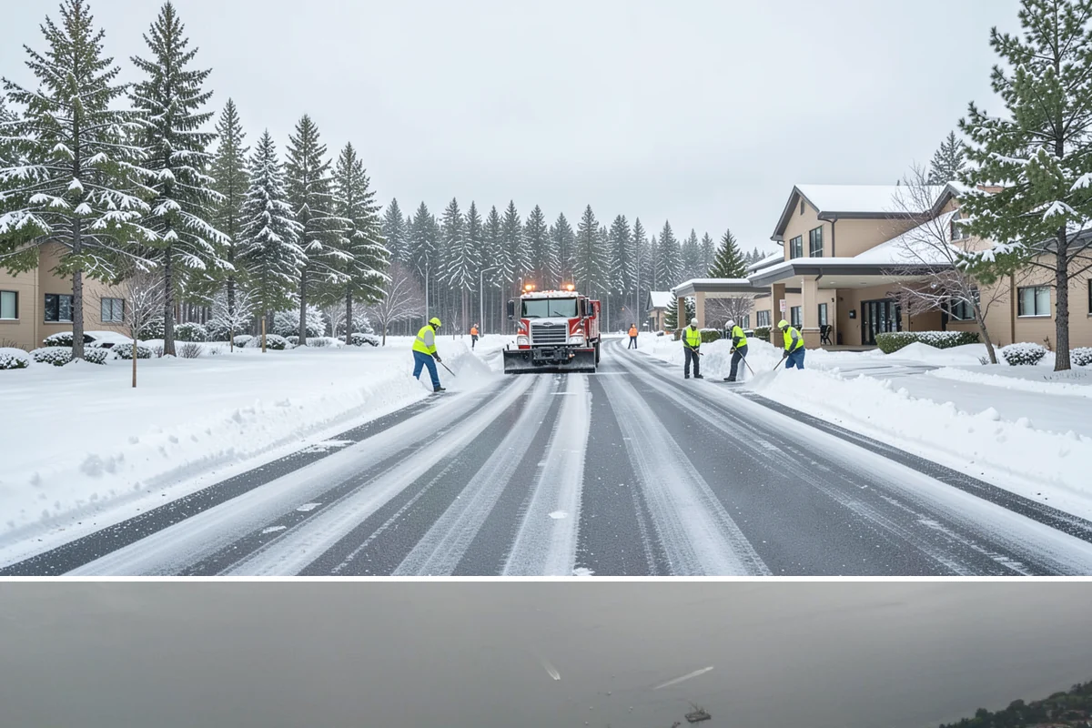 Office Building Snow Plowing in Des Moines, King County, WA - Arrange service before the winter season begins so your building never opens to an un-plowed lot.