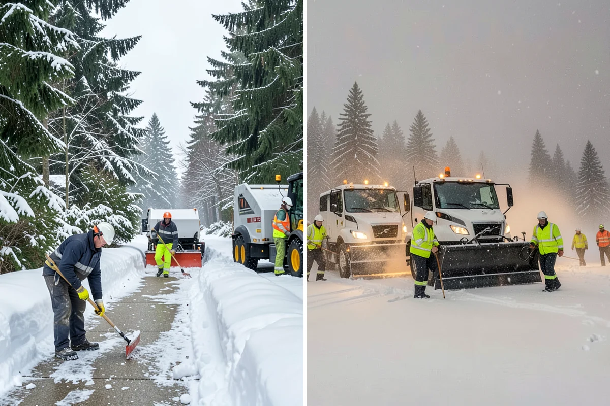 Office Building Snow Plowing in Everett, Snohomish County, WA - Confirm building hours and set an overnight completion deadline