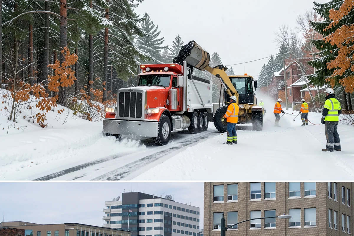 Office Building Snow Plowing in Everett, Snohomish County, WA - Arrange service before the winter season begins so your building never opens to an un-plowed lot.