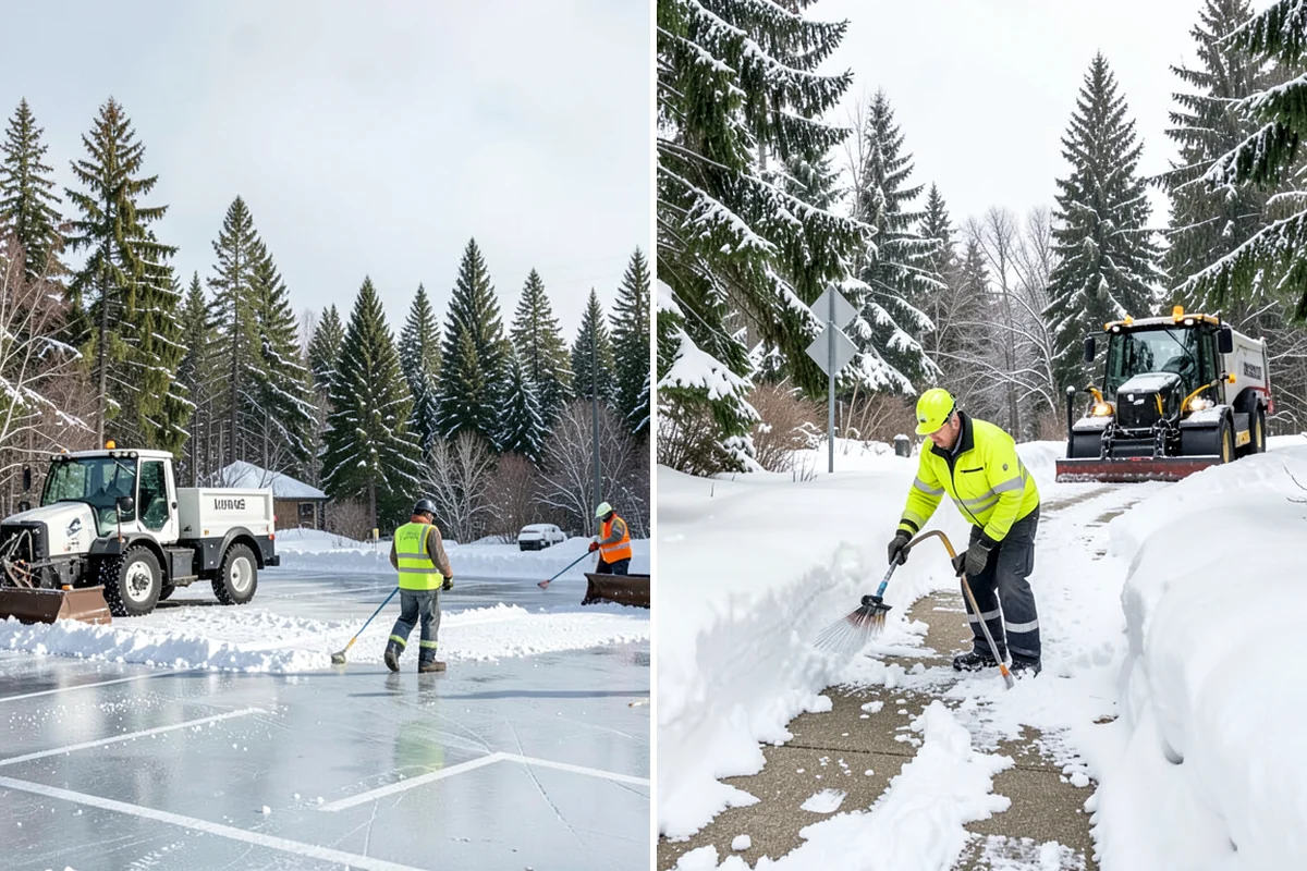 Office Building Snow Plowing in Fircrest, Pierce County, WA - Confirm building hours and set an overnight completion deadline