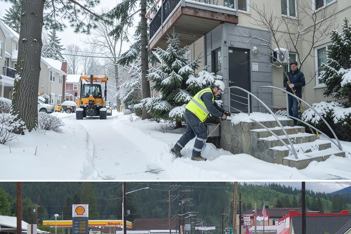 Office Building Snow Plowing in Granite Falls, Snohomish County, WA - Arrange service before the winter season begins so your building never opens to an un-plowed lot.