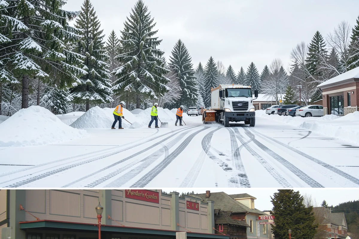Office Building Snow Plowing in Issaquah, King County, WA - Arrange service before the winter season begins so your building never opens to an un-plowed lot.