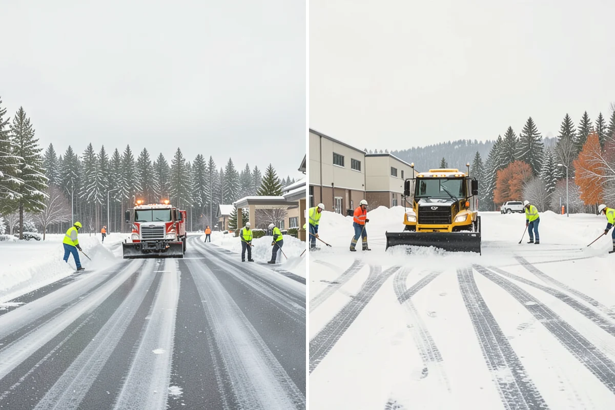 Office Building Snow Plowing in Kirkland, King County, WA - Confirm building hours and set an overnight completion deadline