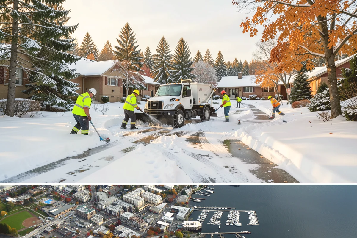 Office Building Snow Plowing in Kirkland, King County, WA - Arrange service before the winter season begins so your building never opens to an un-plowed lot.