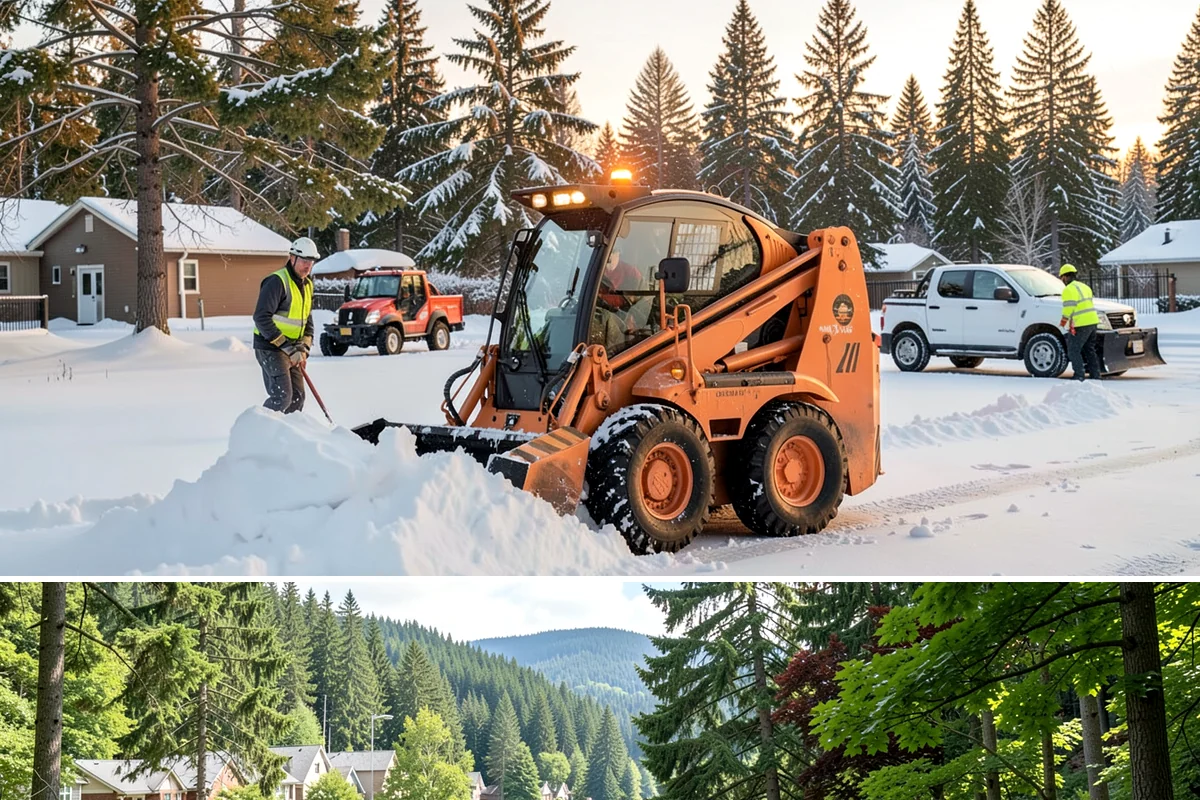 Office Building Snow Plowing in Lake Forest Park, King County, WA - Arrange service before the winter season begins so your building never opens to an un-plowed lot.
