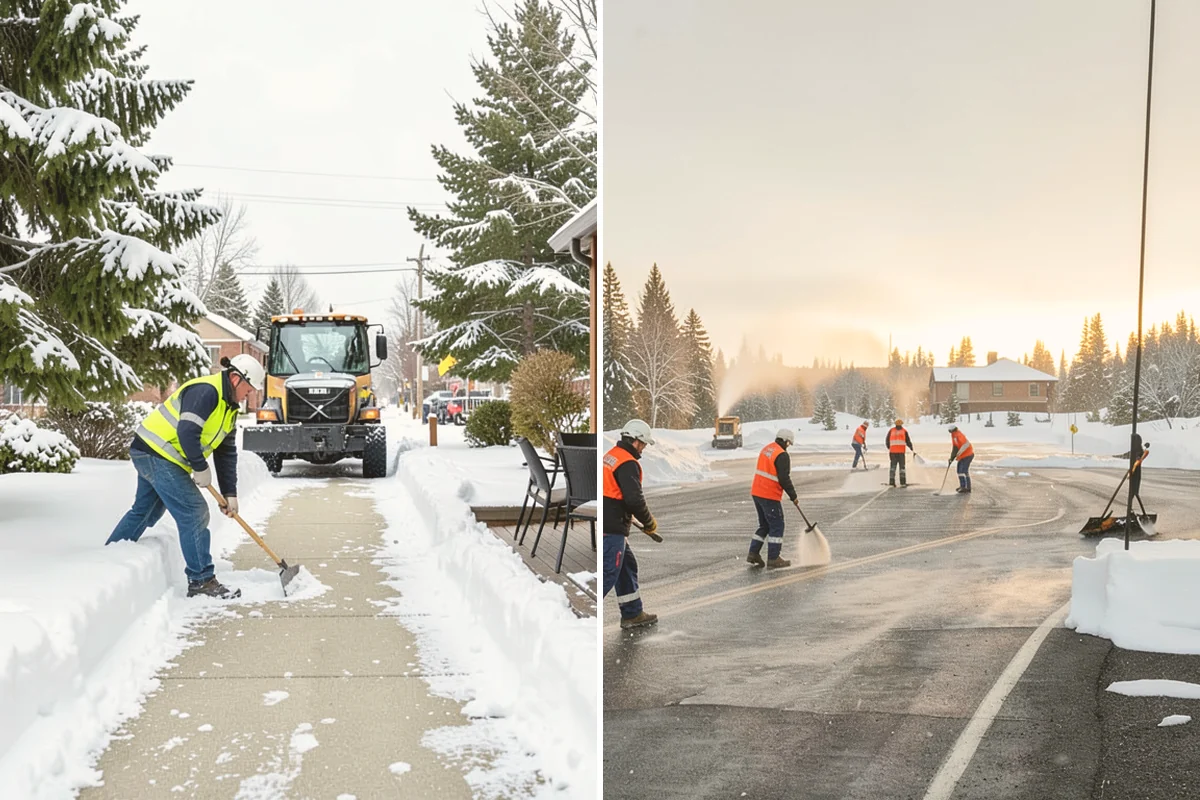 Office Building Snow Plowing in Langley, Island County, WA - Confirm building hours and set an overnight completion deadline