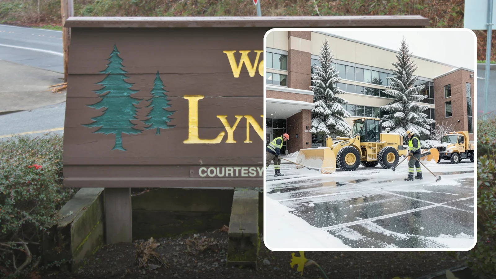 Office Building Snow Plowing in Lynnwood, Snohomish County, WA - We plow office building lots and entrances overnight so employees and clients arrive to clear, safe parking at opening.