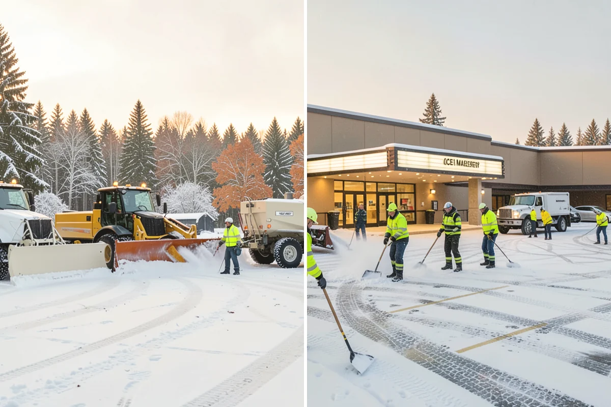 Office Building Snow Plowing in Mercer Island, King County, WA - Confirm building hours and set an overnight completion deadline