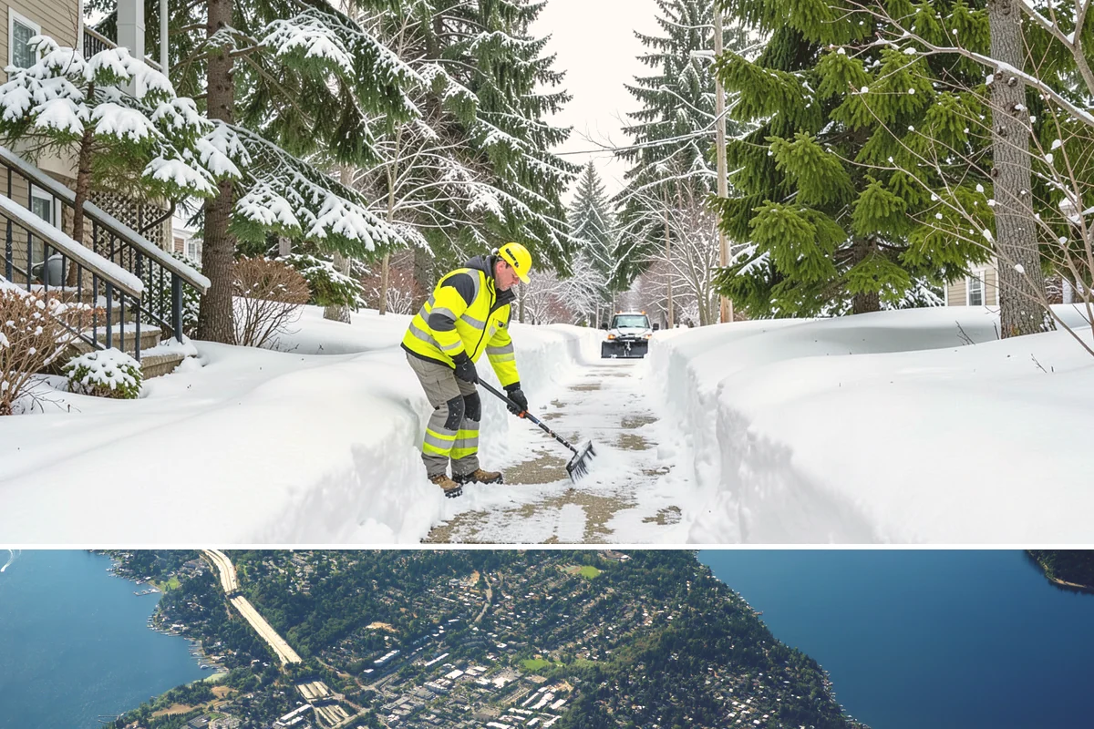 Office Building Snow Plowing in Mercer Island, King County, WA - Arrange service before the winter season begins so your building never opens to an un-plowed lot.