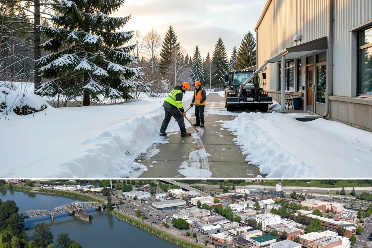 Office Building Snow Plowing in Mount Vernon, Skagit County, WA - Arrange service before the winter season begins so your building never opens to an un-plowed lot.