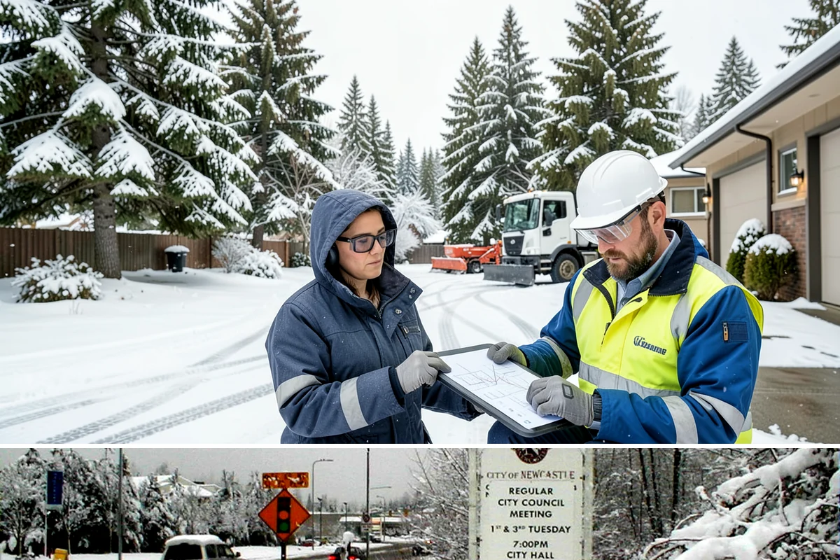 Office Building Snow Plowing in Newcastle, King County, WA - Arrange service before the winter season begins so your building never opens to an un-plowed lot.