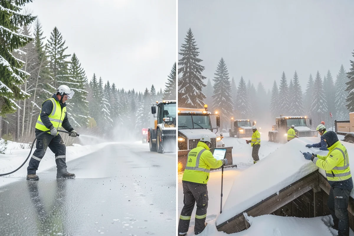 Office Building Snow Plowing in North Bend, King County, WA - Confirm building hours and set an overnight completion deadline