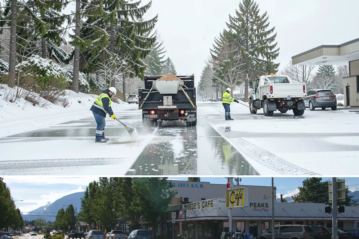 Office Building Snow Plowing in North Bend, King County, WA - Arrange service before the winter season begins so your building never opens to an un-plowed lot.