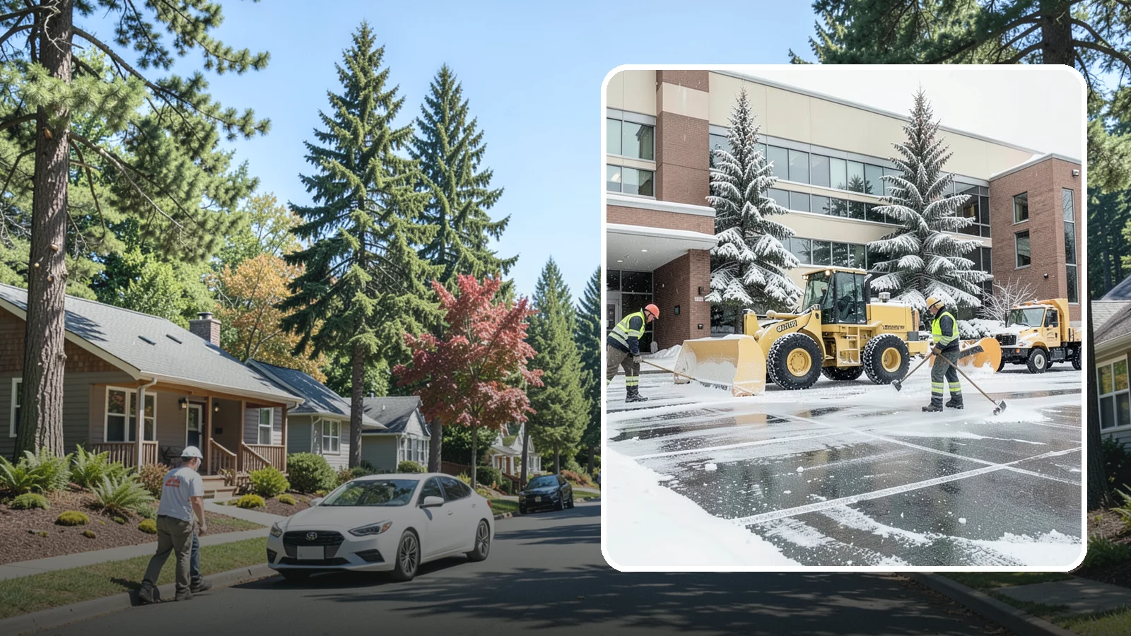Office Building Snow Plowing in Orting, Pierce County, WA - We plow office building lots and entrances overnight so employees and clients arrive to clear, safe parking at opening.