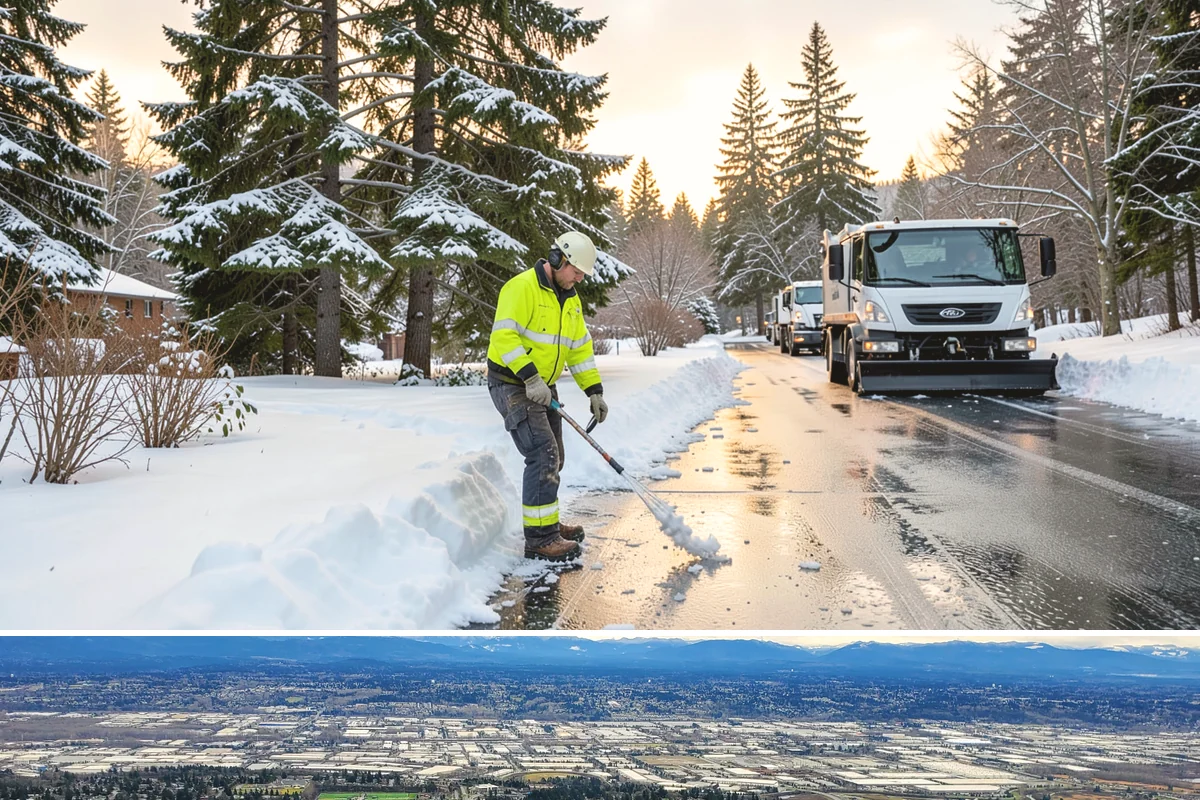 Office Building Snow Plowing in SeaTac, King County, WA - Arrange service before the winter season begins so your building never opens to an un-plowed lot.